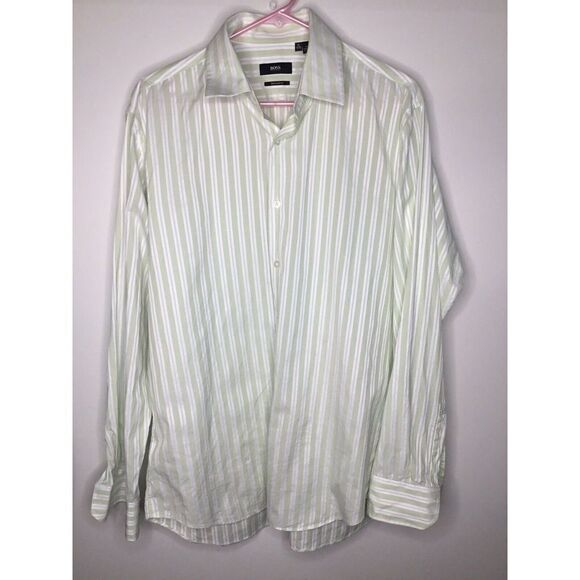Hugo Boss men’s size L Large shirt Button Up Long Sleeve16/34/35 Regular Fit - Picture 2 of 12